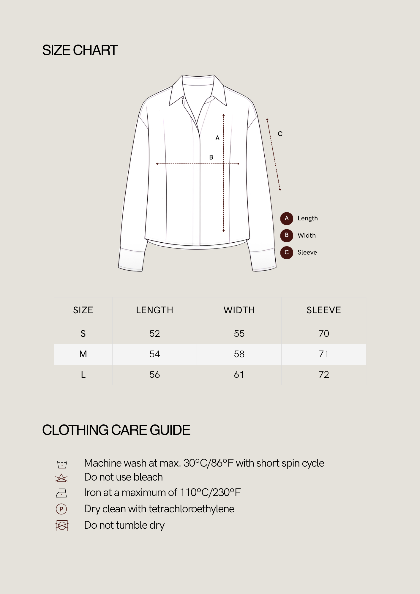 Size chart