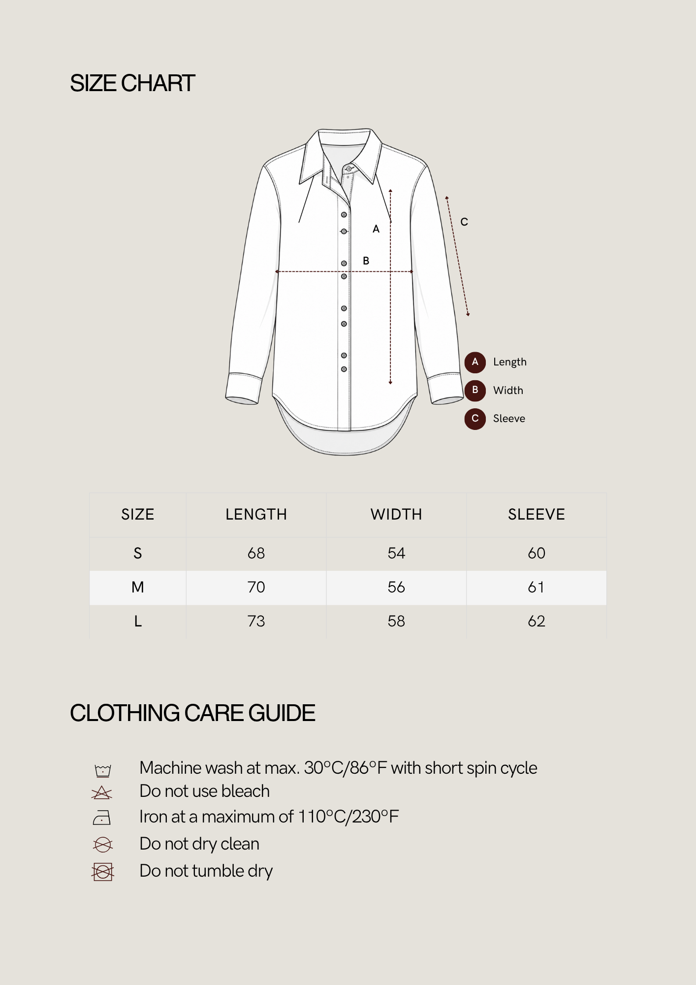 Size chart