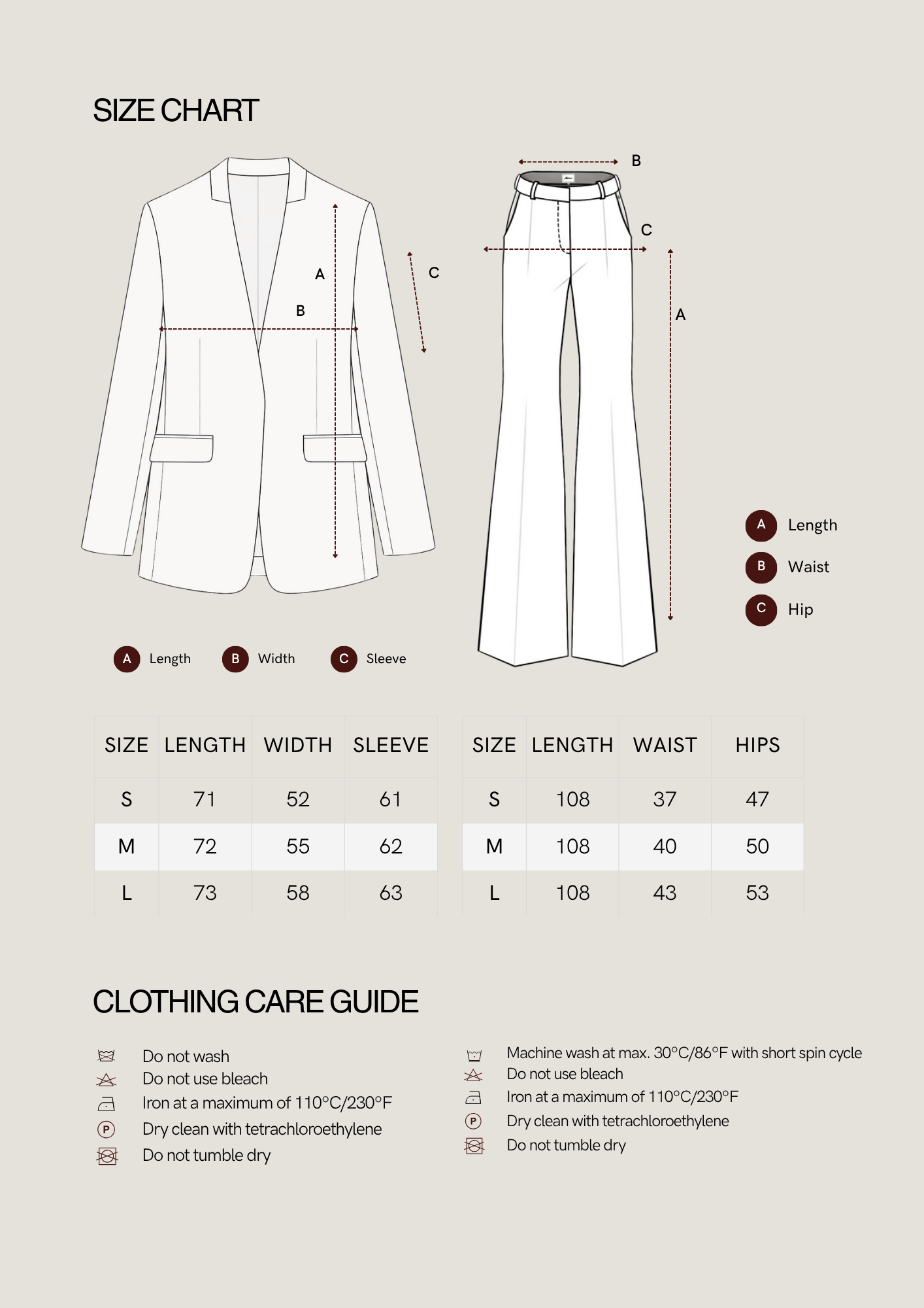 Size chart