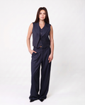 HYBRID SUIT IN PINSTRIPE NAVY