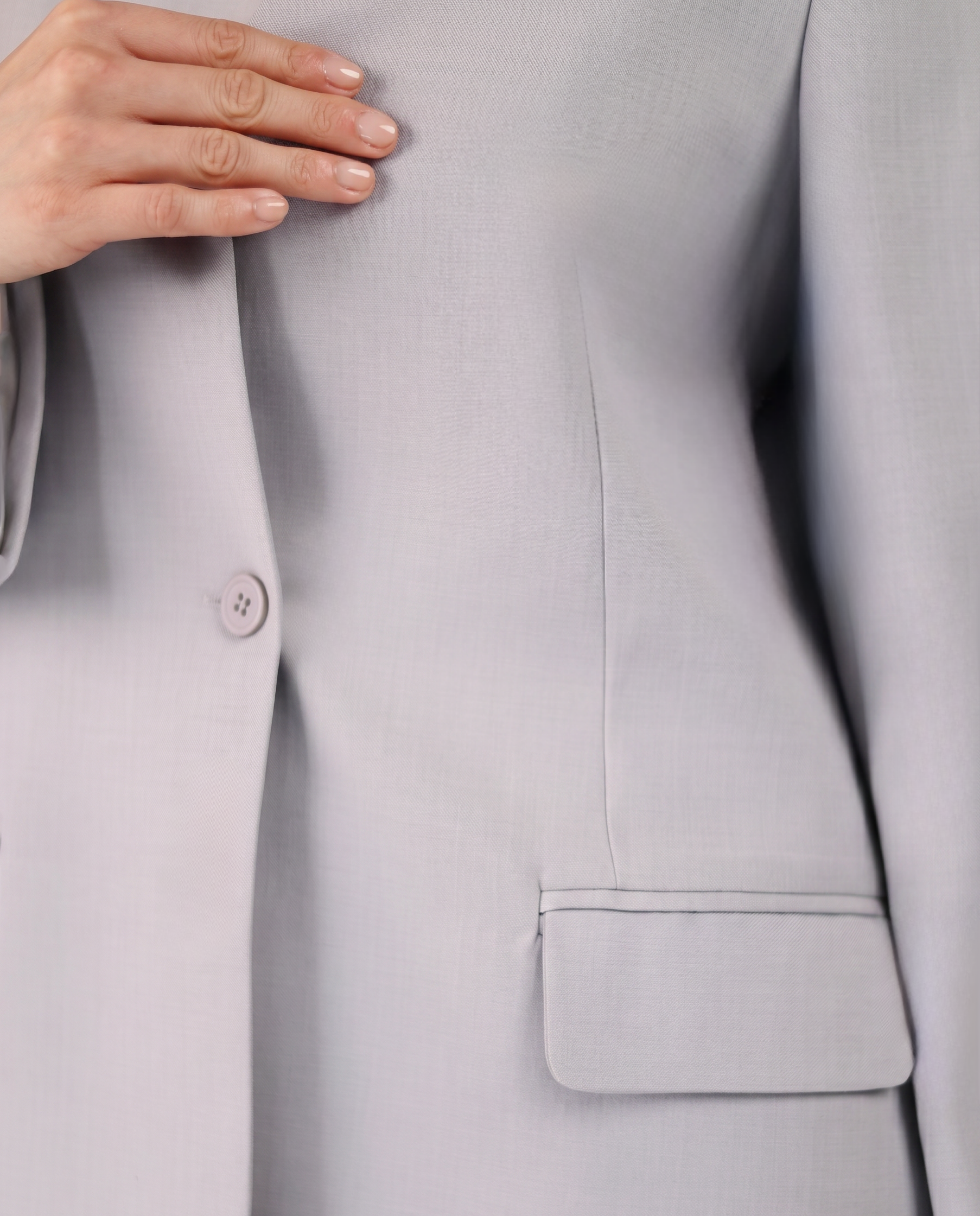 OVERSIZED LAPELLESS BLAZER IN SILVER