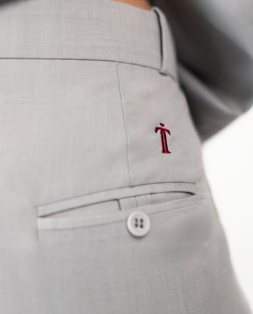 FLARE TROUSERS IN SILVER