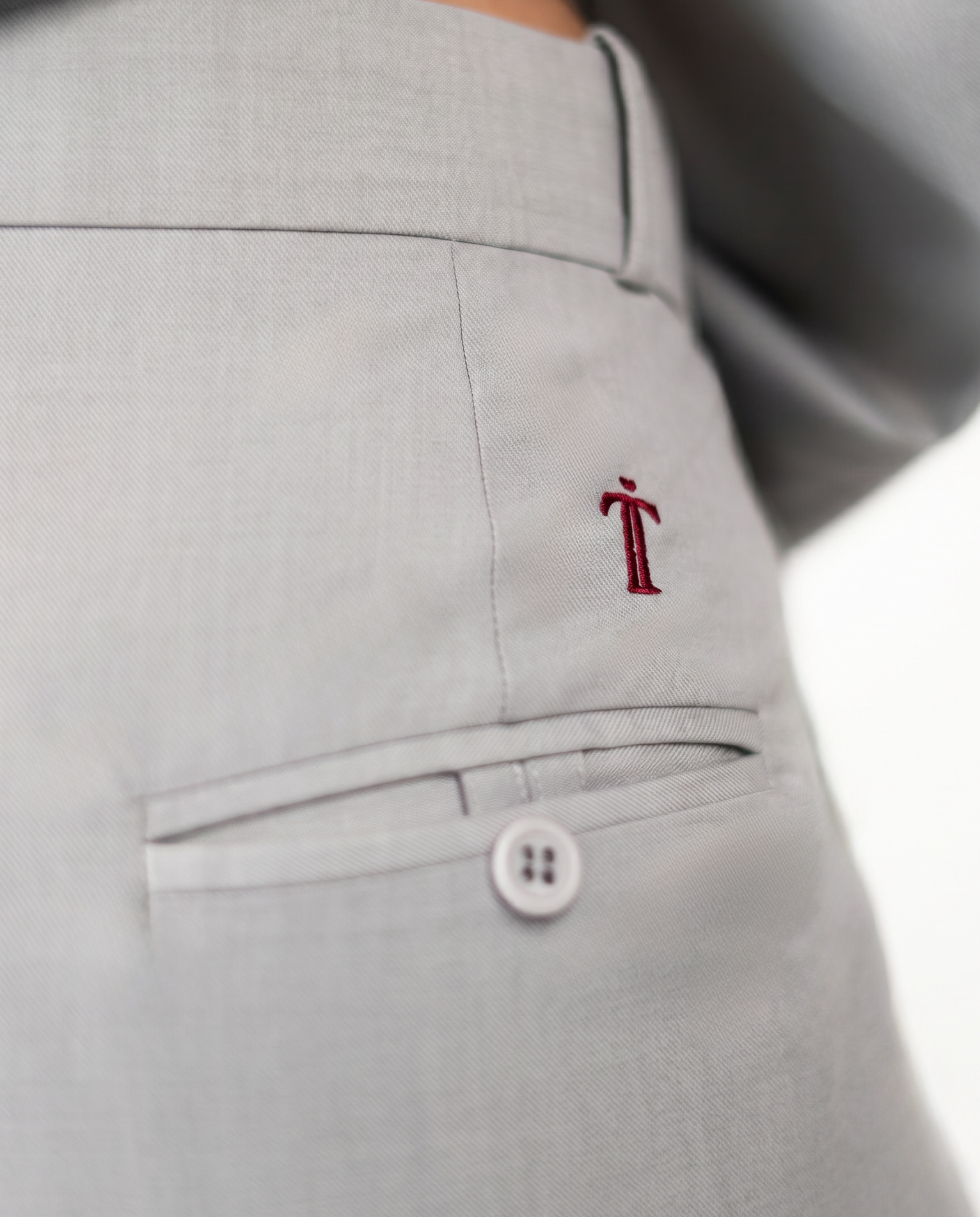 FLARE TROUSERS IN SILVER