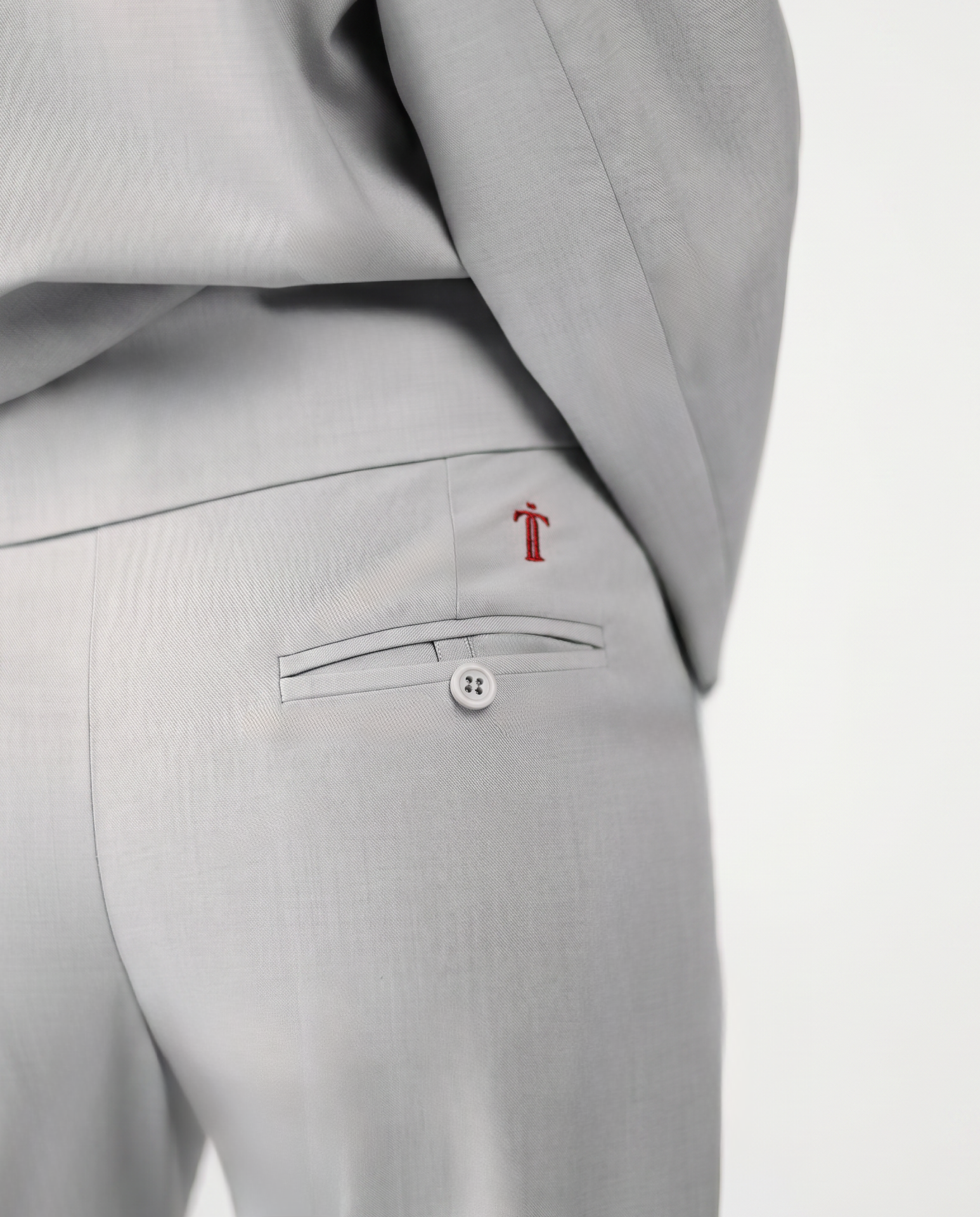 FLARE TROUSERS IN SILVER