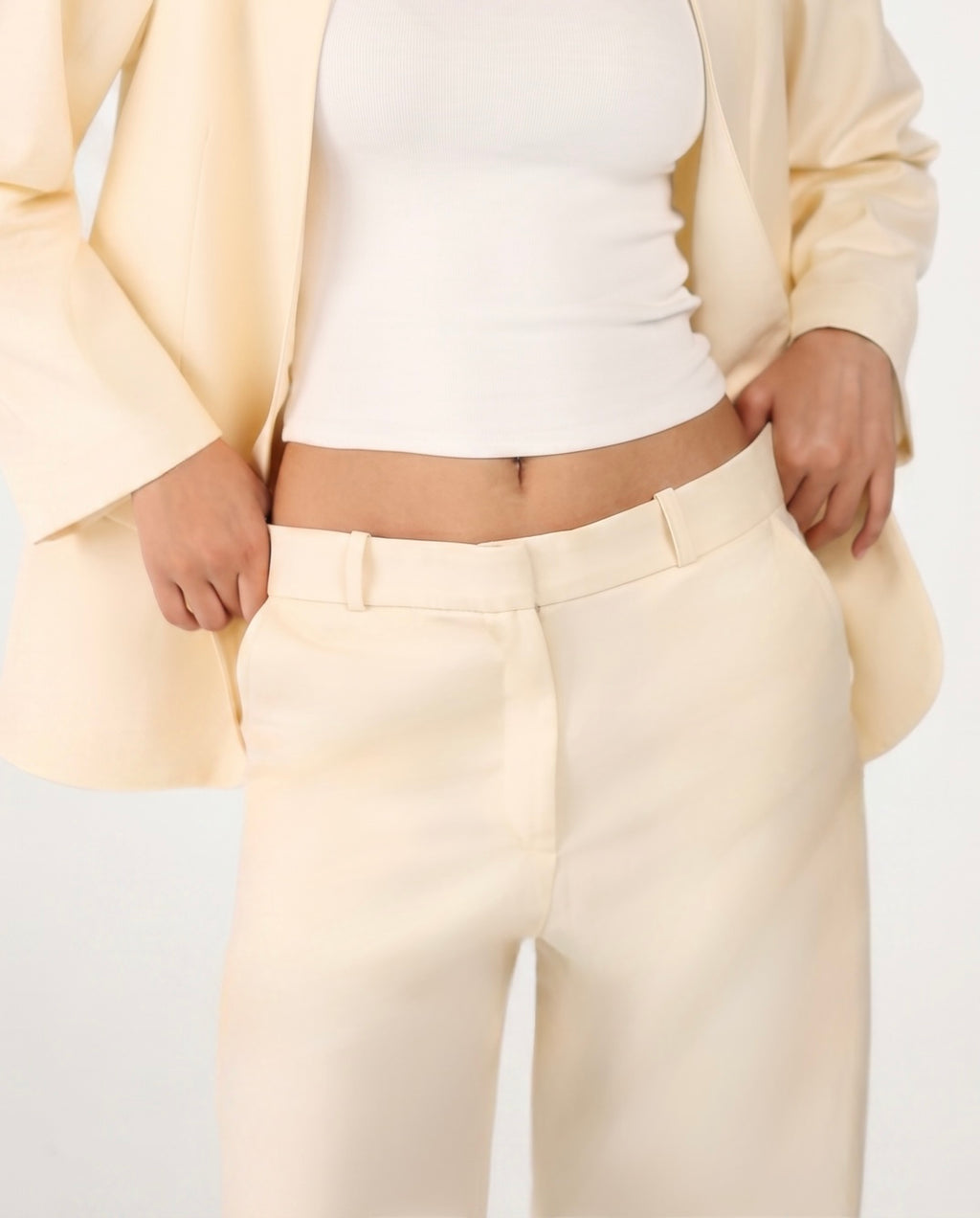 FLARE TROUSERS IN CREAMY IVORY