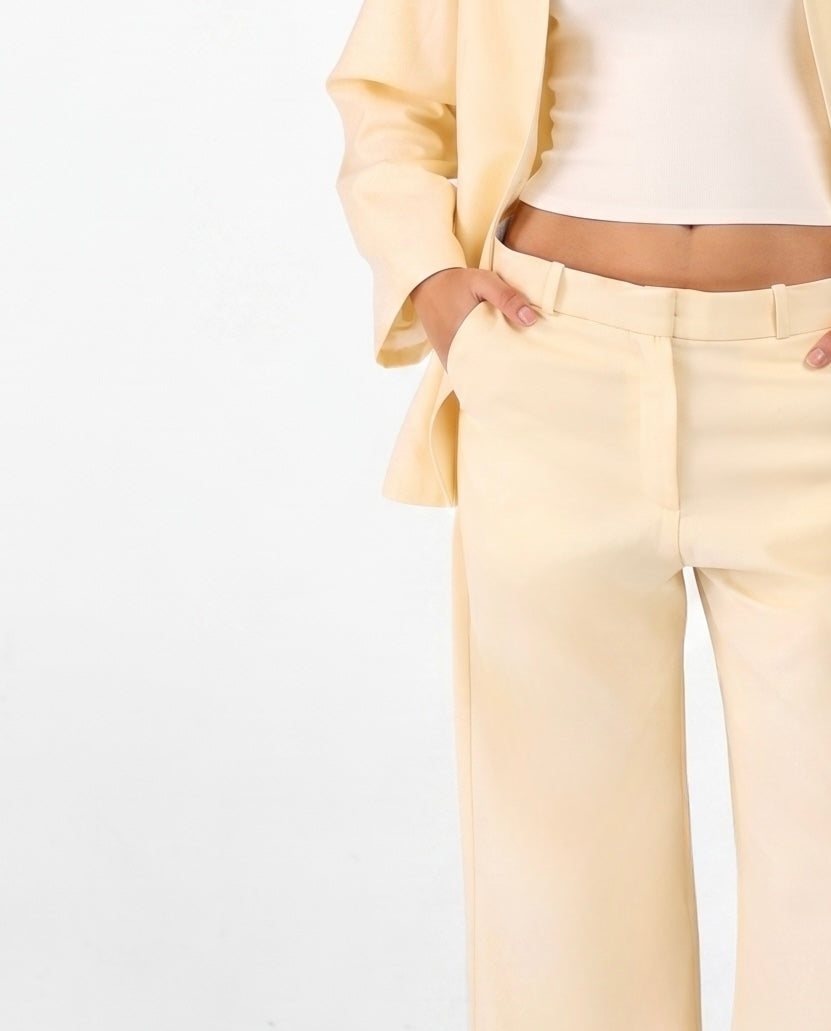 FLARE TROUSERS IN CREAMY IVORY