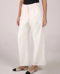 STRAIGHT-LEG TROUSERS IN OFF WHITE